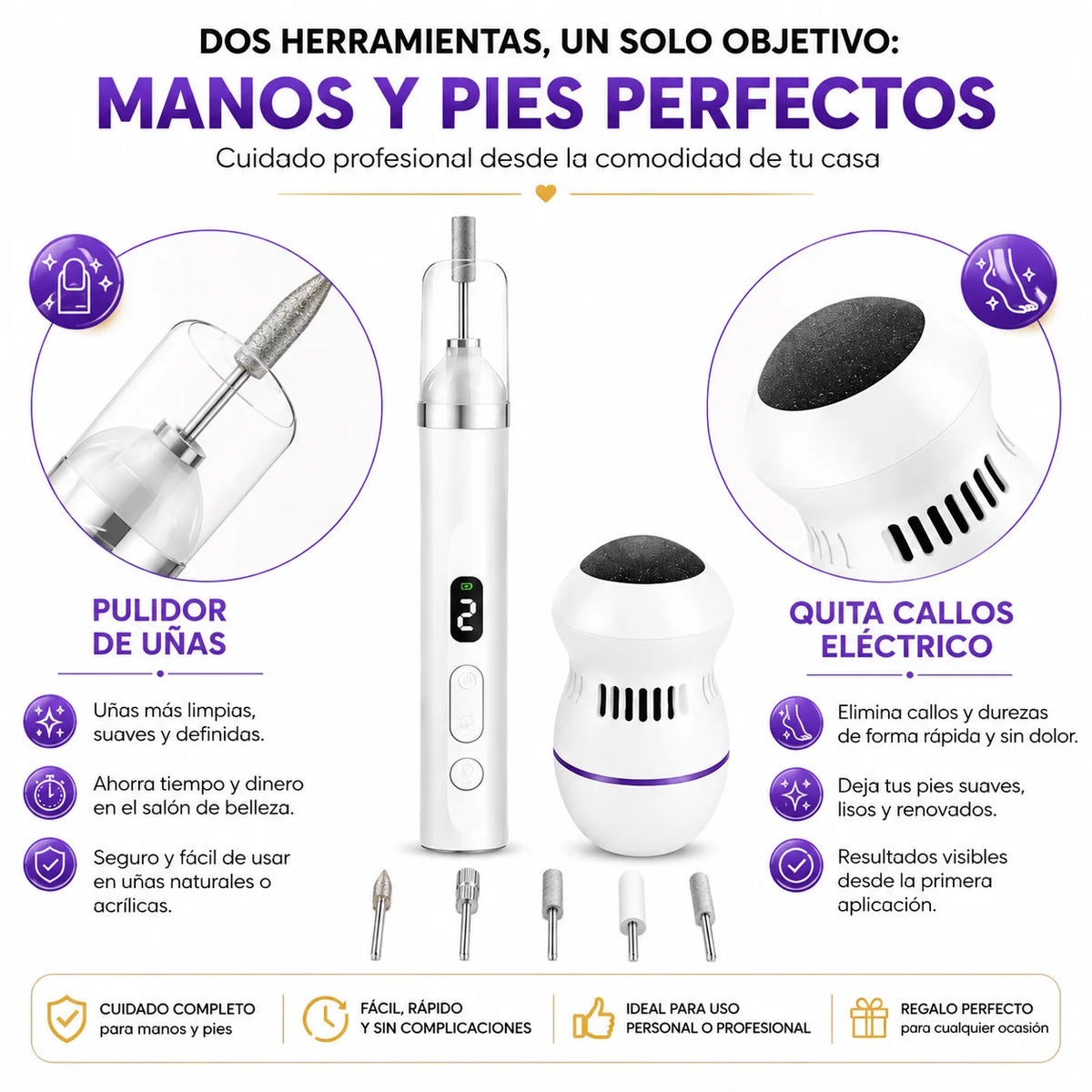 Kit Pulidor uñas y Quita callos
