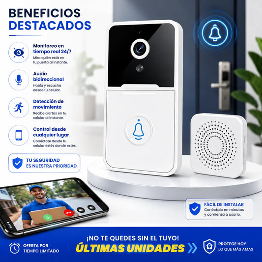 Timbre con cámara y altavoz