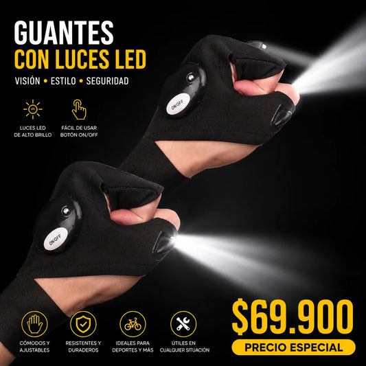 Guantes con luces led